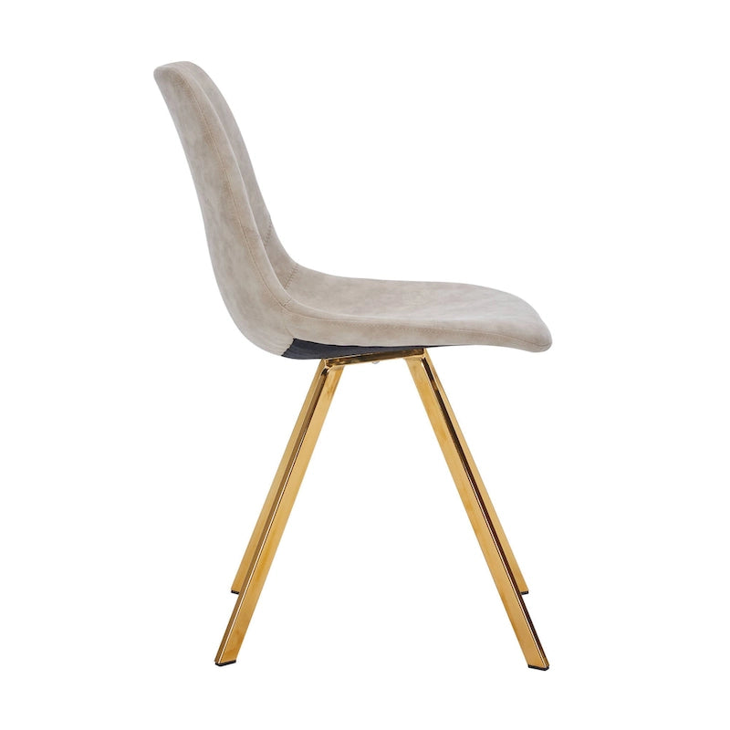 Ensemble de 4 chaises de salle à manger Markley en cuir avec pieds en métal doré, chaise d'appoint moderne