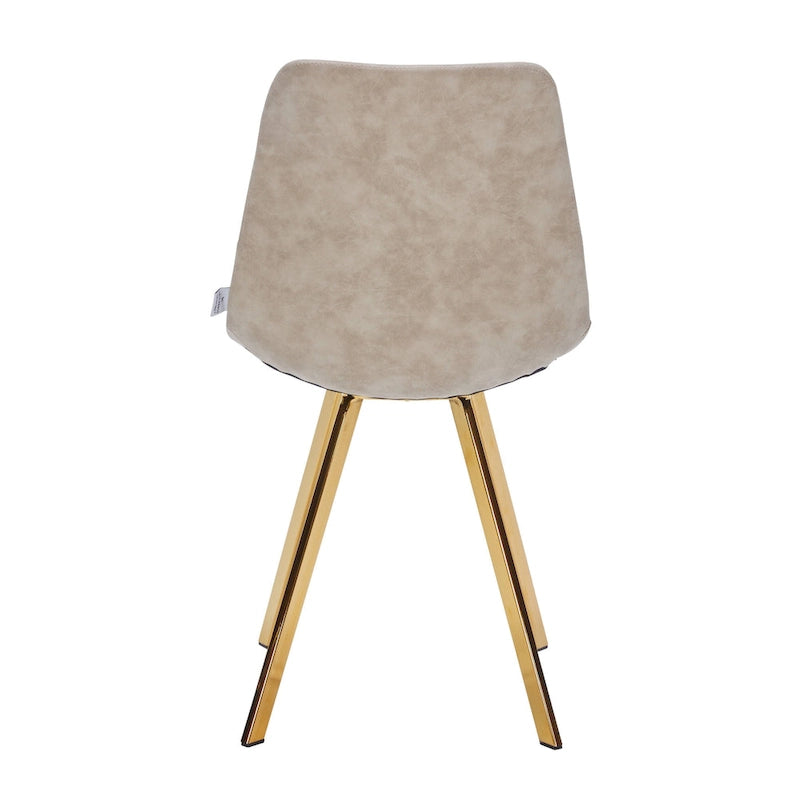 Ensemble de 4 chaises de salle à manger Markley en cuir avec pieds en métal doré, chaise d'appoint moderne