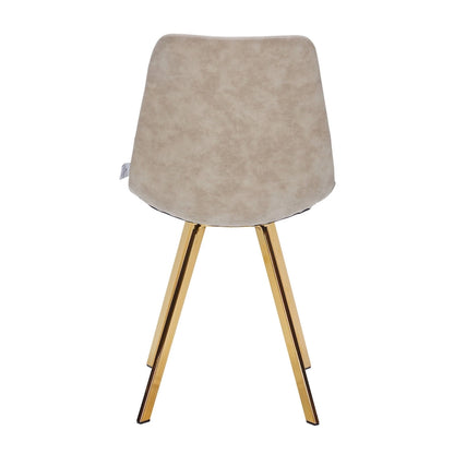 Ensemble de 4 chaises de salle à manger Markley en cuir avec pieds en métal doré, chaise d'appoint moderne