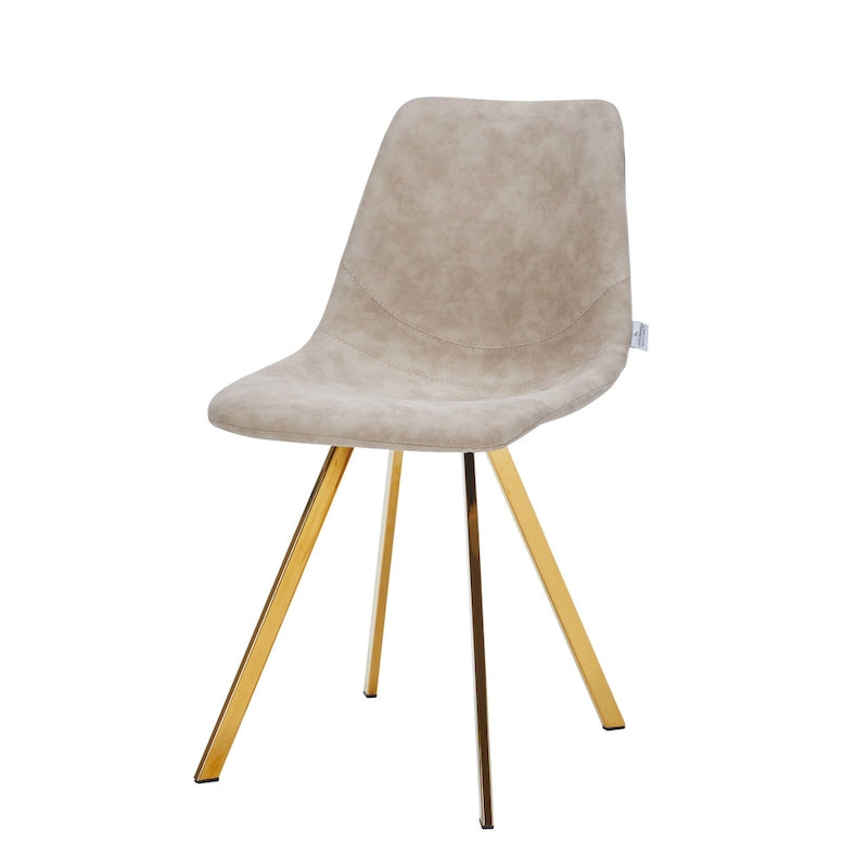 Ensemble de 4 chaises de salle à manger Markley en cuir avec pieds en métal doré, chaise d'appoint moderne