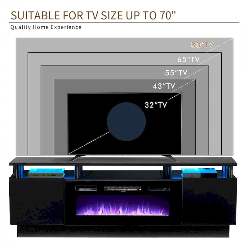 Meuble TV avec cheminée électrique 36 pouces (70 pouces)