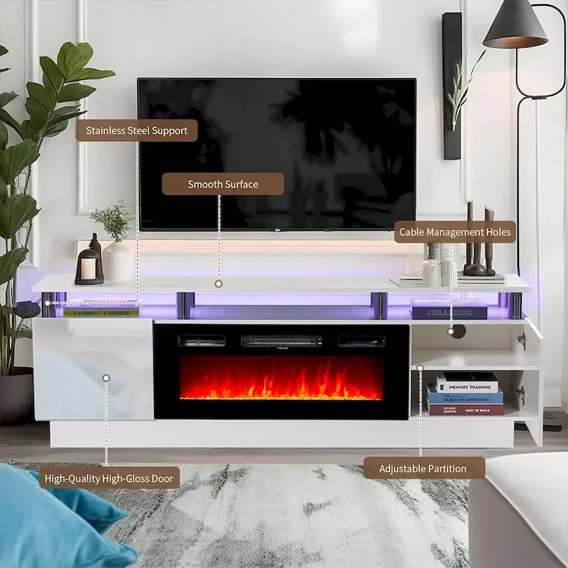 Meuble TV avec cheminée électrique 36 pouces (70 pouces)