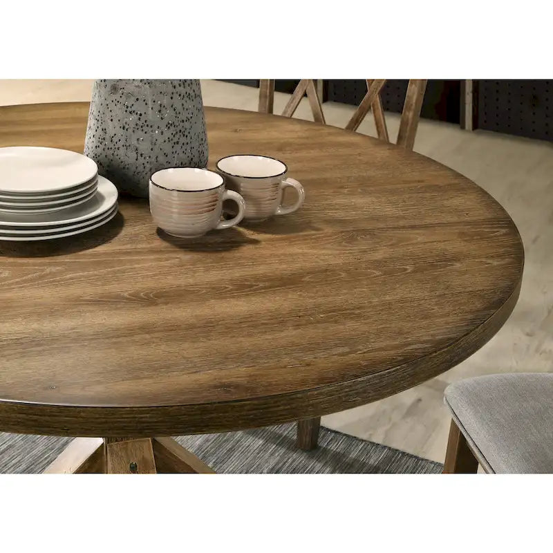 Table de salle à manger Roundhill Furniture Windvale à piètement croisé