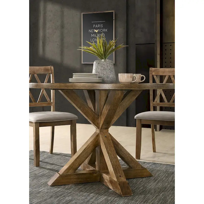 Table de salle à manger Roundhill Furniture Windvale à piètement croisé