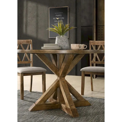 Table de salle à manger Roundhill Furniture Windvale à piètement croisé