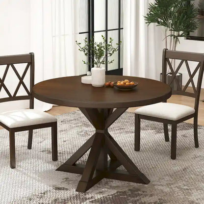 Table de salle à manger Roundhill Furniture Windvale à piètement croisé