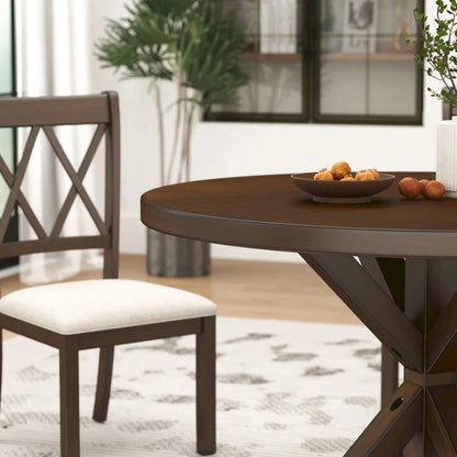 Table de salle à manger Roundhill Furniture Windvale à piètement croisé