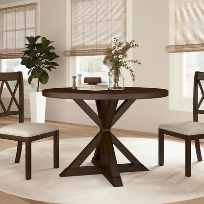 Table de salle à manger Roundhill Furniture Windvale à piètement croisé
