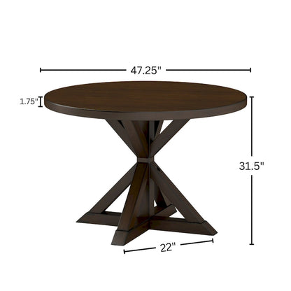 Table de salle à manger Roundhill Furniture Windvale à piètement croisé