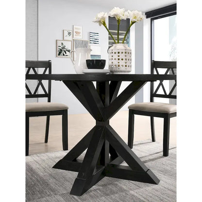 Table de salle à manger Roundhill Furniture Windvale à piètement croisé