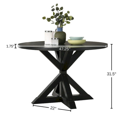 Table de salle à manger Roundhill Furniture Windvale à piètement croisé