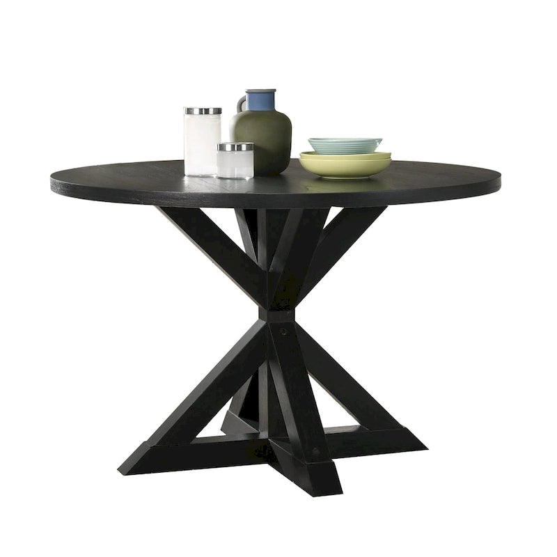 Table de salle à manger Roundhill Furniture Windvale à piètement croisé