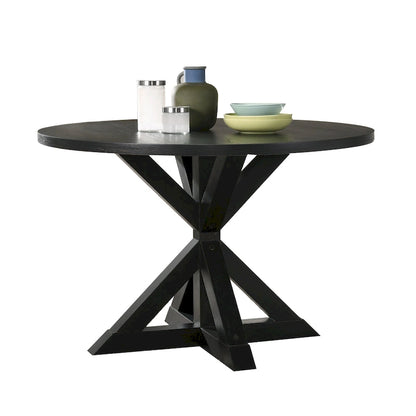 Table de salle à manger Roundhill Furniture Windvale à piètement croisé