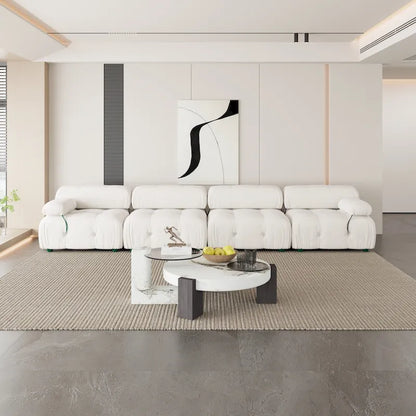 Canapé d'angle modulaire moderne recouvert de velours
