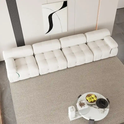 Canapé d'angle modulaire moderne recouvert de velours