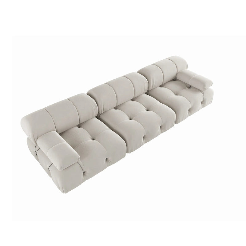 Canapé d'angle modulaire moderne recouvert de velours