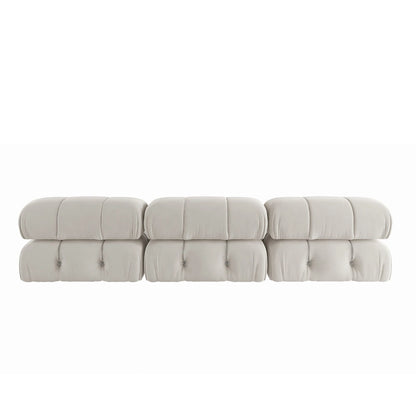 Canapé d'angle modulaire moderne recouvert de velours