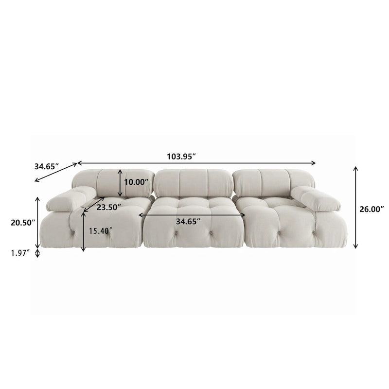 Canapé d'angle modulaire moderne recouvert de velours