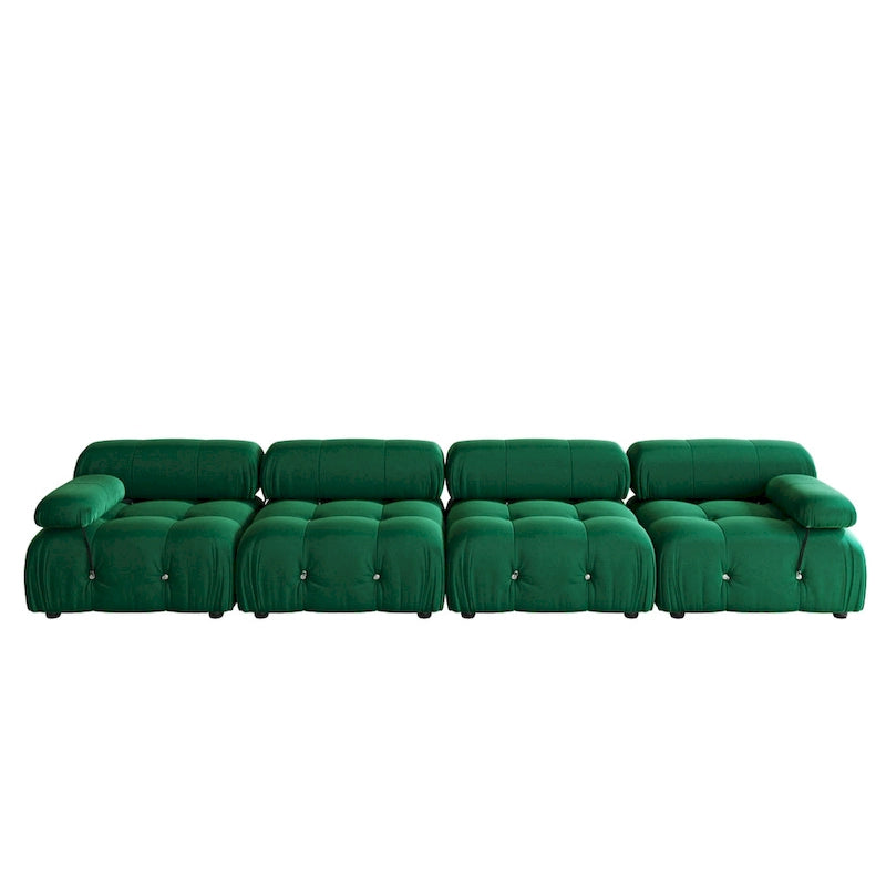 Canapé d'angle modulaire moderne recouvert de velours