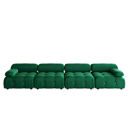 Canapé d'angle modulaire moderne recouvert de velours