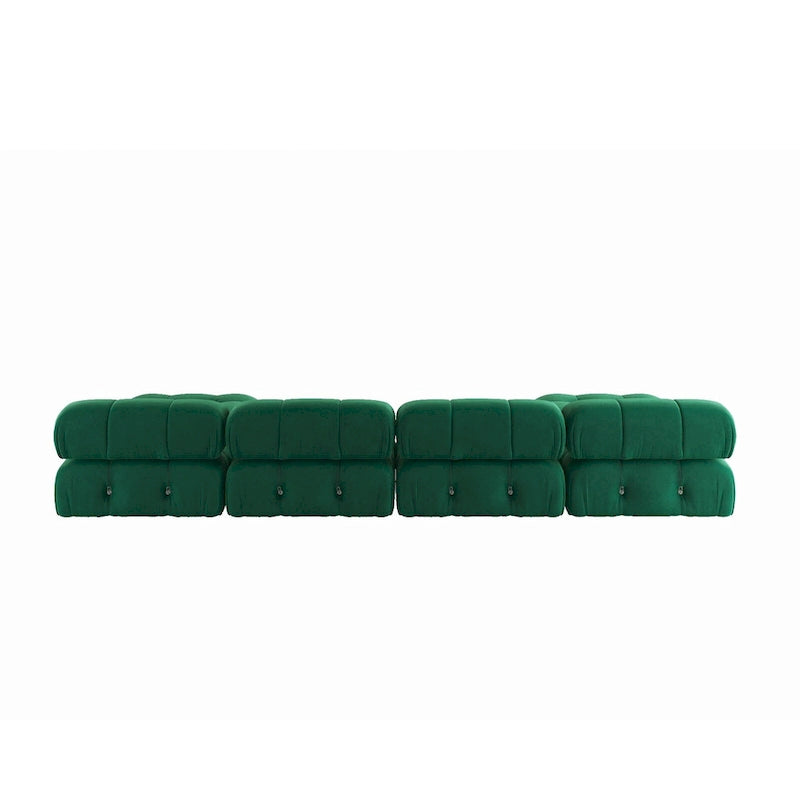 Canapé d'angle modulaire moderne recouvert de velours