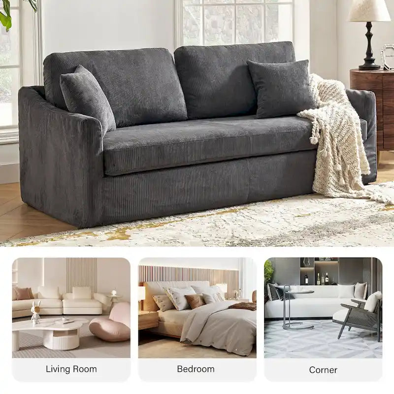 Canapé moderne Volkhard 80.5 avec housse et coussin de dossier amovible par HULALA HOME