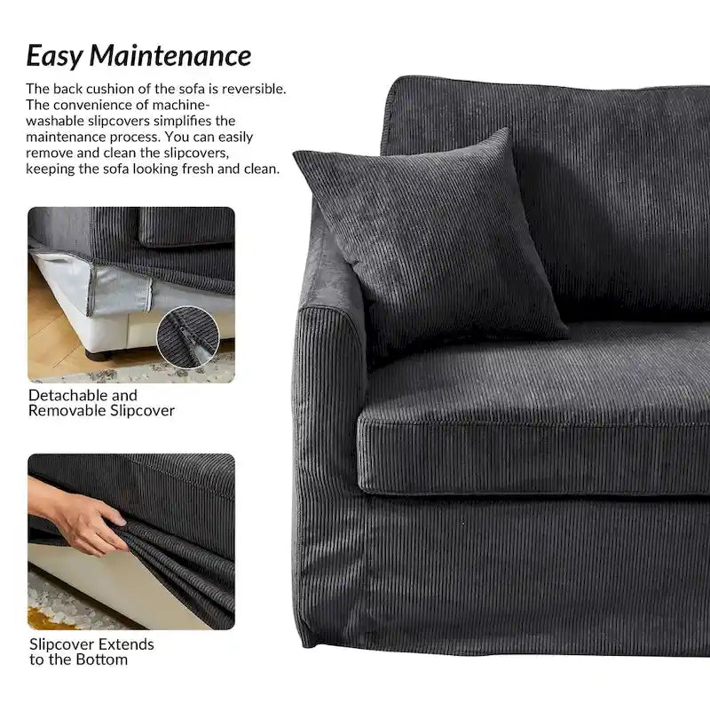 Canapé moderne Volkhard 80.5 avec housse et coussin de dossier amovible par HULALA HOME