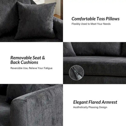 Canapé moderne Volkhard 80.5 avec housse et coussin de dossier amovible par HULALA HOME