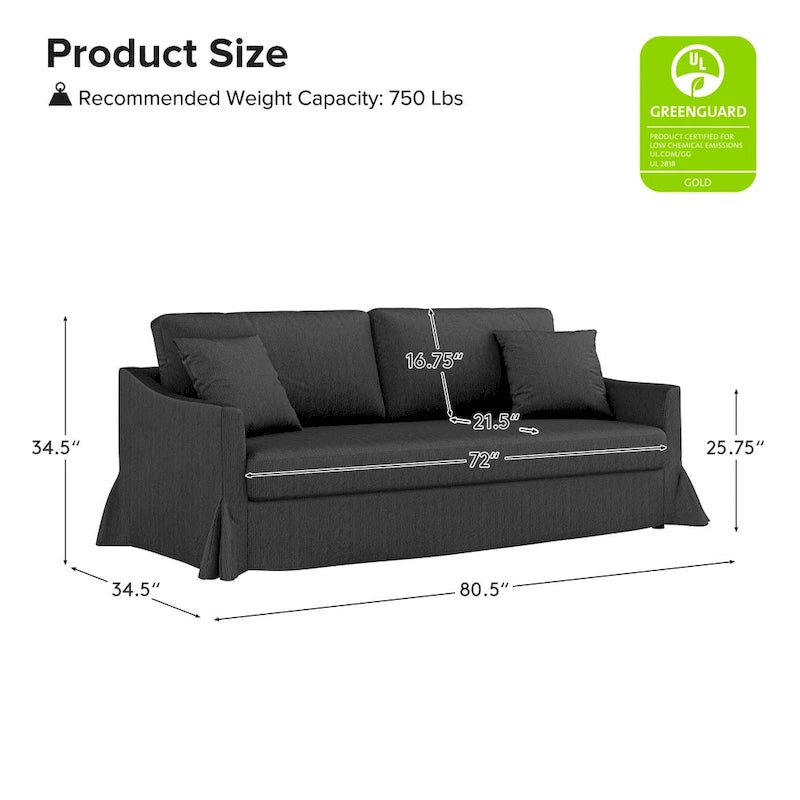 Canapé moderne Volkhard 80.5 avec housse et coussin de dossier amovible par HULALA HOME
