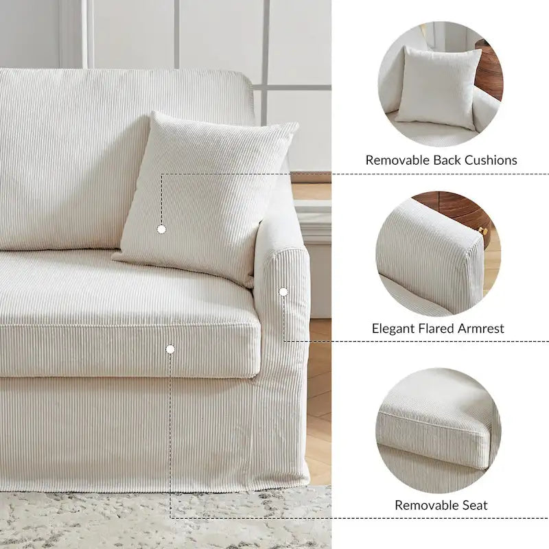 Canapé moderne Volkhard 80.5 avec housse et coussin de dossier amovible par HULALA HOME