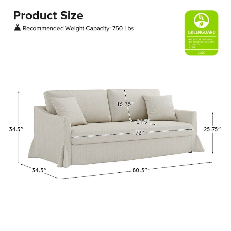 Canapé moderne Volkhard 80.5 avec housse et coussin de dossier amovible par HULALA HOME
