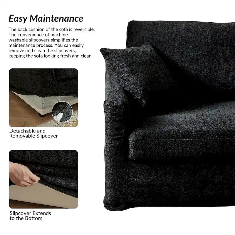 Canapé moderne Volkhard 80.5 avec housse et coussin de dossier amovible par HULALA HOME