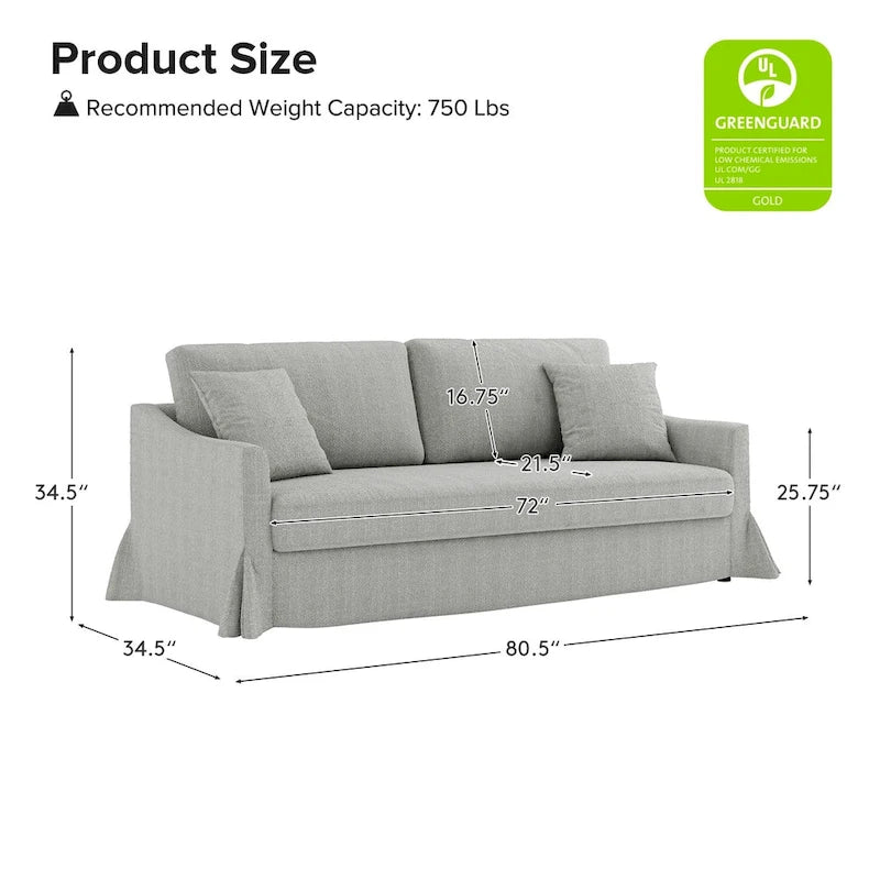 Canapé moderne Volkhard 80.5 avec housse et coussin de dossier amovible par HULALA HOME
