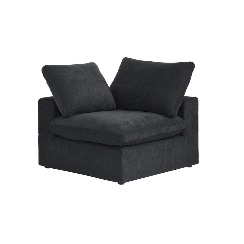 Canapé d'angle moderne en lin modulable en forme de L de 120 pouces avec pouf de rangement