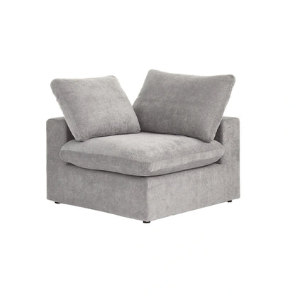 Canapé d'angle moderne en lin modulable en forme de L de 120 pouces avec pouf de rangement