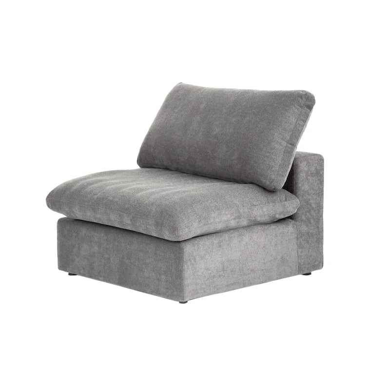 Canapé d'angle moderne en lin modulable en forme de L de 120 pouces avec pouf de rangement