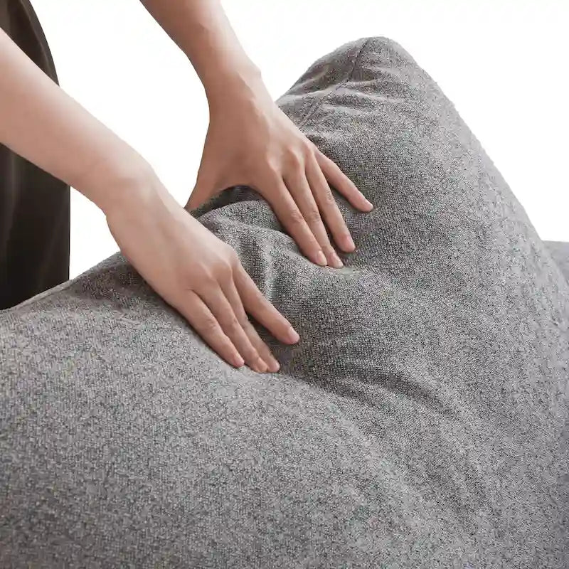 Canapé d'angle moderne en lin modulable en forme de L de 120 pouces avec pouf de rangement