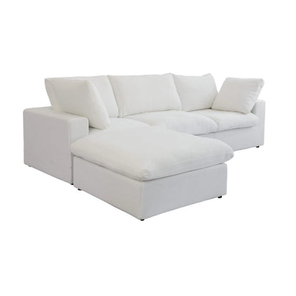 Canapé d'angle moderne en lin modulable en forme de L de 120 pouces avec pouf de rangement