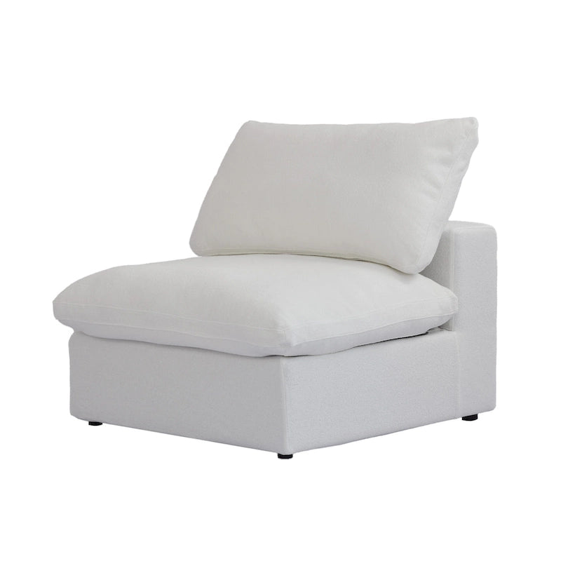 Canapé d'angle moderne en lin modulable en forme de L de 120 pouces avec pouf de rangement