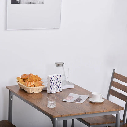 Ensemble de salle à manger moderne HOMCOM 5 pièces en bois : 1 table et 4 chaises avec pieds en métal.