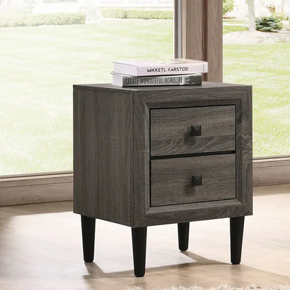 Table de chevet contemporaine en bois à 2 tiroirs Kaalaslupa par Carson Carrington