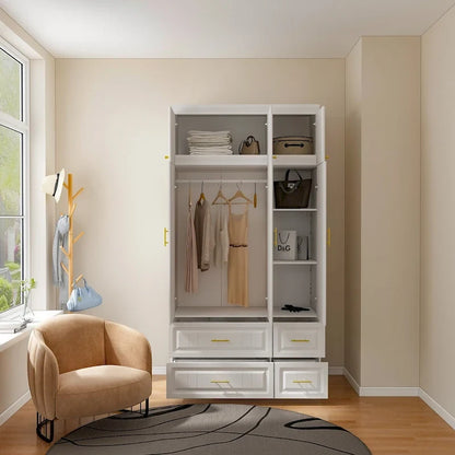 Armoire-penderie moderne autoportante avec grand espace de rangement