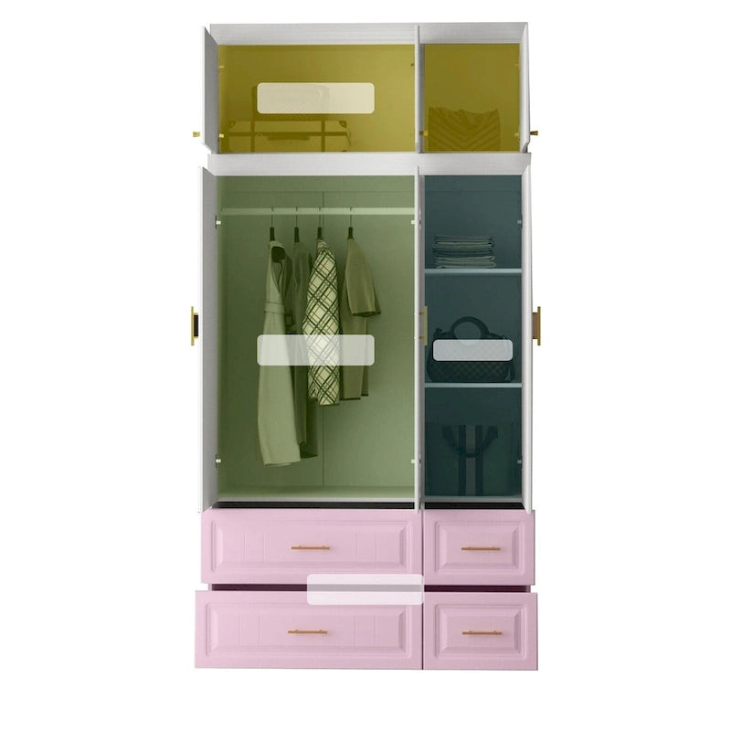 Armoire-penderie moderne autoportante avec grand espace de rangement