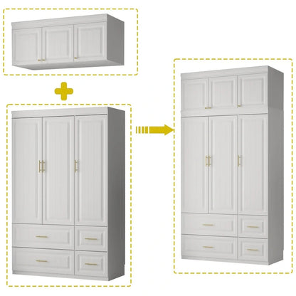 Armoire-penderie moderne autoportante avec grand espace de rangement