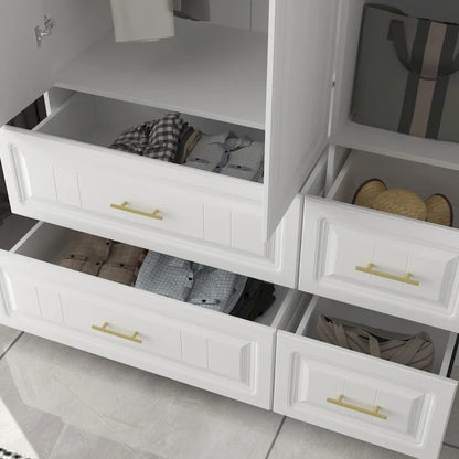 Armoire-penderie moderne autoportante avec grand espace de rangement