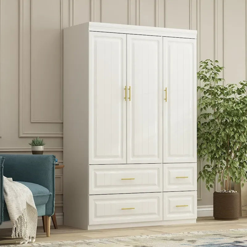 Armoire-penderie moderne autoportante avec grand espace de rangement