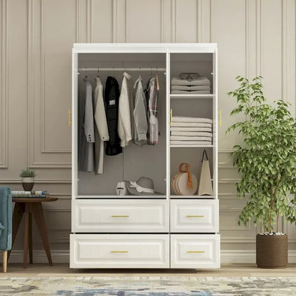 Armoire-penderie moderne autoportante avec grand espace de rangement