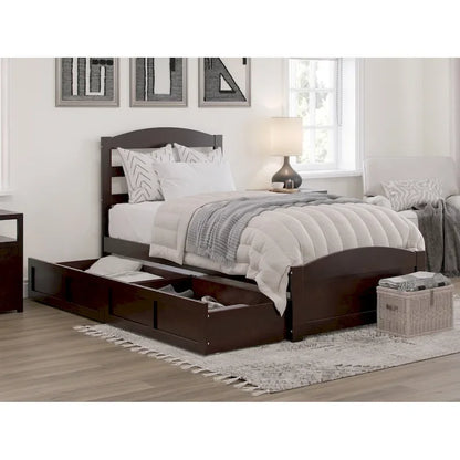 Lit plateforme Warren avec pied de lit et 2 tiroirs de rangement