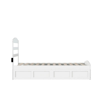 Lit plateforme Warren avec pied de lit et 2 tiroirs de rangement