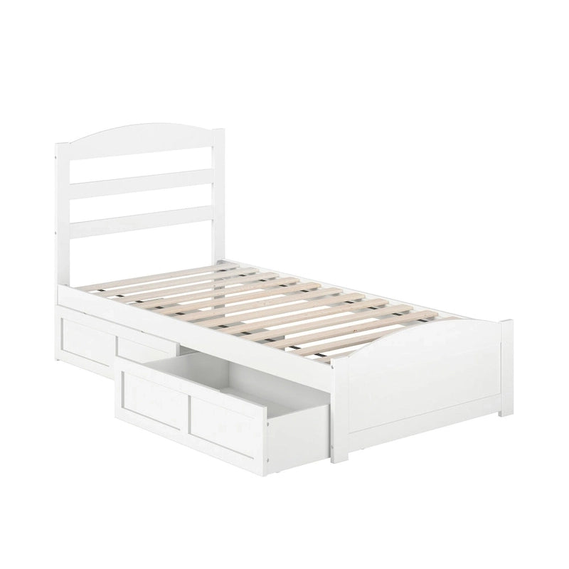 Lit plateforme Warren avec pied de lit et 2 tiroirs de rangement